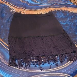 VILA Elegant Black Tassel Bead Mini Skirt Gatsby Dance Party Size XS